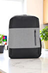 Gri Darbe Emici Korumalı Usb Aparatlı 14-15,6 Inç Laptop Bölmeli Ithal Sırt Çantası