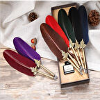 Mürekkepli Divit Kalem Ve Deri Defter