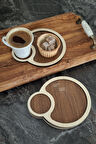 Erdizden 6 Parça Lazer Kesim Ahşap Fincan ve Bardak Altlığı