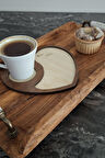 Erdizden 6 Parça Lazer Kesim Ahşap Fincan ve Bardak Altlığı-Akçaağaç