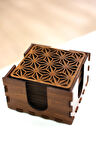 Erdizden 6’ lı Kutulu Ahşap Bardak Altlığı