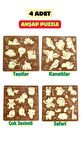Çocuk Puzzle (Yapboz) Birinci Sınıf Ahşap 4 Parça Eğitici Öğretici Eğlenceli Set