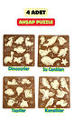 Çocuk Puzzle (Yapboz) Birinci Sınıf Ahşap 4 Parça Eğitici Öğretici Eğlenceli Set