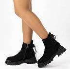 TwoEgoist Kadın Hakiki Süet Deri Kalın Tabanlı Tasarım Bot