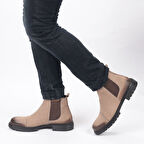 TwoEgoist Erkek Hakiki Deri Kauçuk Kalın Taban Chelsea Bot