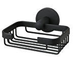 Adnoss Lüks Karaca Montajlı Tel Sabunluk Kare Siyah - Tel Sabunluk Siyah - Montajlı Sabunluk