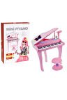 37 Tuşlu Mini Piano Mikrofonlu Ve Tabureli Çocuk Piyano Pembe-88022