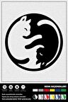 KEDİ YING YANG STICKER 20 x 20 cm