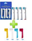 Oral B Diş Fırçasına Uyumlu 4lu Yedek Başlık Ve 4 Adet Renkli Koruyucu Başlık Fırça Ve 4 Kapak