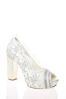 Kadın Beyaz Sedef Inci Taş Işlemeli Gelin Ayakkabı Kadın Topuklu Abiye Ayakkabı Şık Gece Ayakkabısı