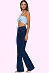 Kadın Denim Flare Jean Yüksek Bel Konforlu Günlük Stil Hafta Sonu Yaz Aylarının Vazgeçilmezi