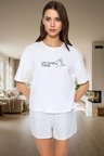 Rahat Yazlık Pijama Takımı Pamuklu Çizgili Kısa Kol Regular Kalıp Mükemmel Uyum