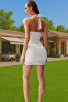 Vücudu Saran Kısa Örme Abiye Elbise Halter Yaka Tasarım Premium Kalite Modern Stil Rahat Kullanım