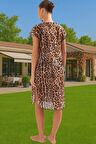 Rahat %100 Pamuk Leopar Desenli Maxi Elbise Plaj ve Günlük Kullanım Zarifane Tasarım Trend Tasarım