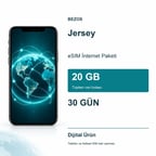 Jersey eSIM İnternet Paketi 20 GB 30 Gün