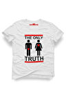 Tshirthane The Only Truth Komik Baskılı Erkek Dar Kesim Slim Fit t-shirt