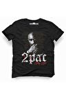 Tshirthane 2pac Thug Life Hip-hop Rap Müzik Baskılı Erkek Dar Kesim Slim Fit t-shirt