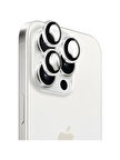iPhone 15 Pro / 15 Pro Max Kamera Lens Koruyucu ''Safir Cam & Kolay Kurulum'' (Beyaz)