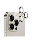 iPhone 15 Pro / 15 Pro Max Kamera Lens Koruyucu ''Safir Cam & Kolay Kurulum'' (Naturel)
