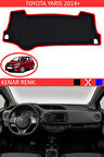 Torpido Koruma Halısı Siyah Kenar Renk Kırmızı Toyota Yaris 2014 + ile Uyumlu