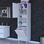 Modilayn 50 x 163,4 x 32,5 cm 2 Kapak Üç Bölmeli Sepetli Banyo Dolabı Mutfak Dolabı 