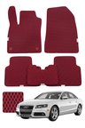 Audi A4 2008-2015 Özelleştirilebilir Premium Eva Oto Paspas Seti - Bordo