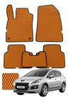 Peugeot 3008 2008-2016 Özelleştirilebilir Premium Eva Oto Paspas Seti - Turuncu