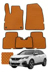 Peugeot 3008 2016-2023 Özelleştirilebilir Premium Eva Oto Paspas Seti - Turuncu