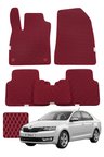 Skoda Rapid 2012-2019 Özelleştirilebilir Premium Eva Oto Paspas Seti - Bordo