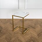 Potrica C Sehpa  - Pirinç Ayak Beyaz Mermer