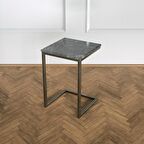 Potrica C Sehpa - Eskitme Pirinç Ayak Siyah Mermer