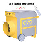 Evo35 PROs - 35 kw Kumandalı ve Dijital Endüstriyel Elektrikli Fanlı Isıtıcı 380V-50hz