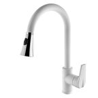 Venita Beyaz Kuğu Spiralli Çift Fonksiyonlu Mutfak Bataryası