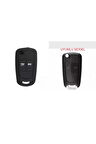 Opel Astra H Corsa D Uyumlu Anahtar Silikon Kılıfı 2 Tuşlu Model Siyah Renk