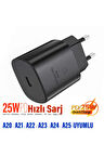 Samsung A23 Uyumlu Şarj Aleti Type-C 25W HIZLI Şarj - Tek Başlık Type C Şarj