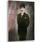 Atatürk Cam Tablo - Yatay Motif 01-008