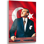 Atatürk Cam Tablo - Yatay Motif 01-041