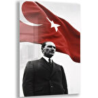 Atatürk Cam Tablo - Yatay Motif 01-057