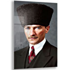 Atatürk Cam Tablo - Yatay Motif 01-059
