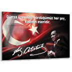 Atatürk Sözleri 4 Cam Tablo - Yatay Motif 01-006