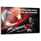 Atatürk Sözleri 4 Cam Tablo - Yatay Motif 01-010