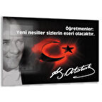 Atatürk Sözleri 6 Cam Tablo - Yatay Motif 01-003