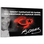 Atatürk Sözleri 6 Cam Tablo - Yatay Motif 01-004