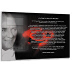 Atatürk Sözleri 6 Cam Tablo - Yatay Motif 01-012