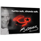 Atatürk Sözleri 6 Cam Tablo - Yatay Motif 01-016
