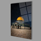 Kudüs Kubbet’üs Sahra Dikey Dini Cam Tablo 4mm Dayanıklı Temperli Cam