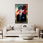 Atatürk ve Bayrak Cam Tablo