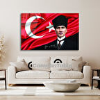 Atatürk ve Bayrak Cam Tablo