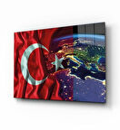 Yıldızların Altında Vatan Temalı Cam Tablo