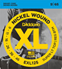 DADDARIO EXL125 ELEKTRO GİTAR TEL SETİ, XL, 9-46, SUPER LIGHT TOP/REGULAR BOTTOM